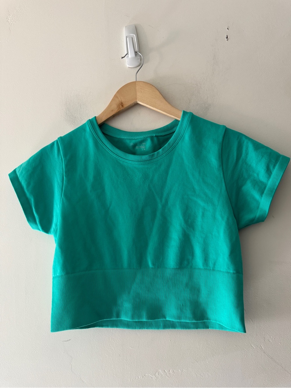 Aerie Offline Sidewalk Seamless Turquoise Crop Top